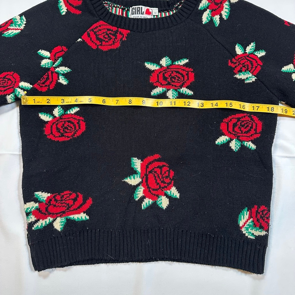 Chelsea Girl Rose Knit Sweater | Y2K Floral Crop | Made in U.K. | US 8 / UK 12 - Picture 3 of 9